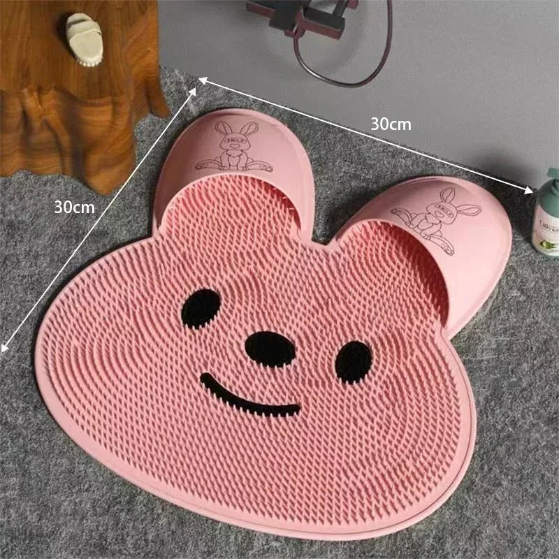 1pcs Wash Feet, Rub Feet, Silicone Massage Mats, Bathroom Anti Slip Mats, Bathroom Scrubbing Floor Mats, Shower Scrubbing Mats